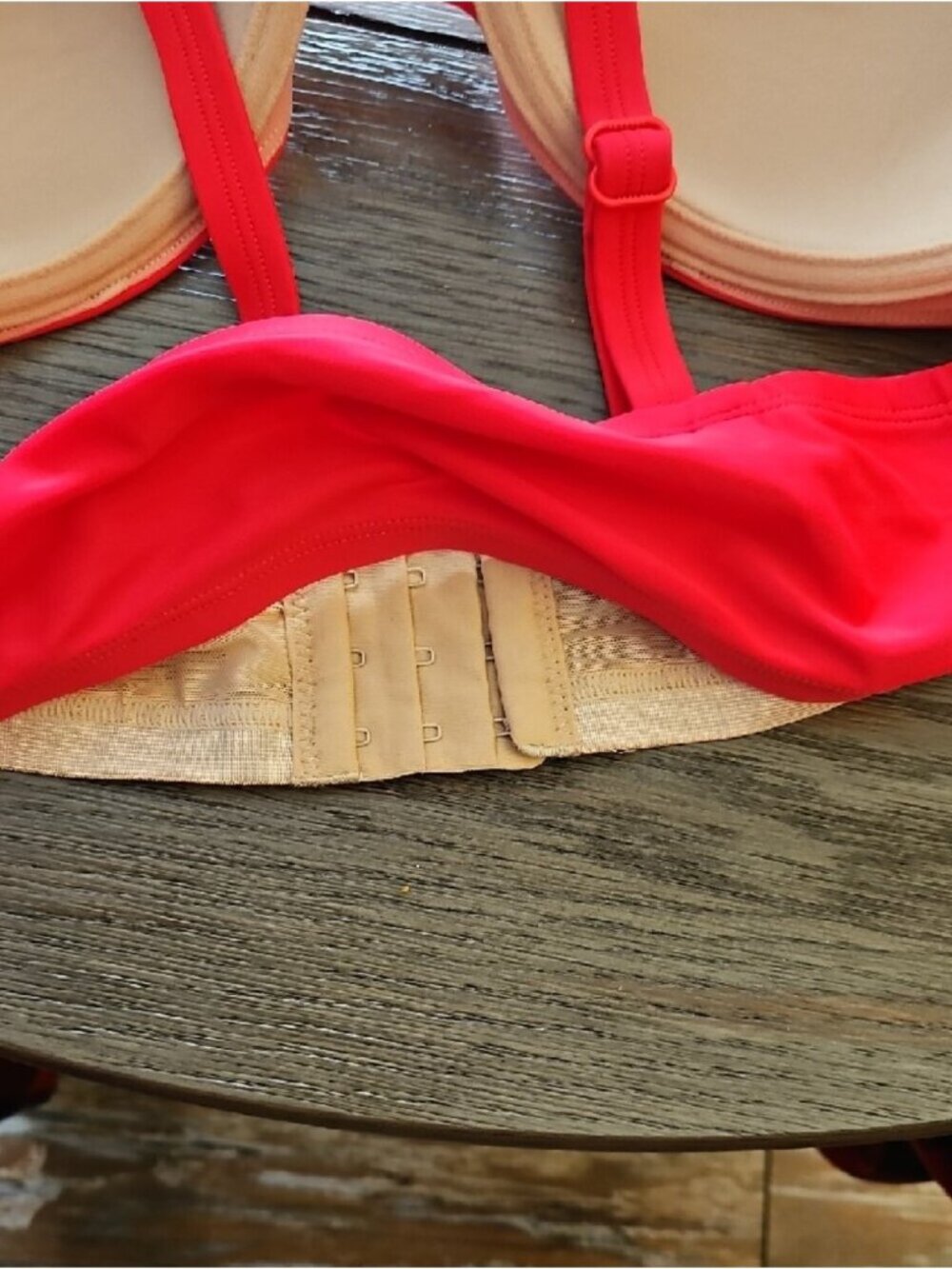 Neon Coral Lace-Up Push-Up Bikini Top - Women - Picture 5 of 8